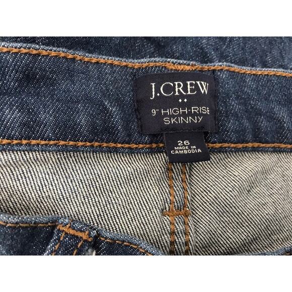 J Crew Womens Jeans Size 26 Medium Wash 9” High Rise Skinny Stretch Denim - Picture 8 of 13
